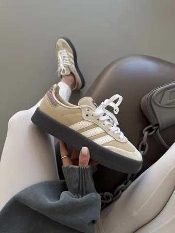 ADIDAS SAMBA | PLATFORM BEIGE / GRAPHITE premium (р)